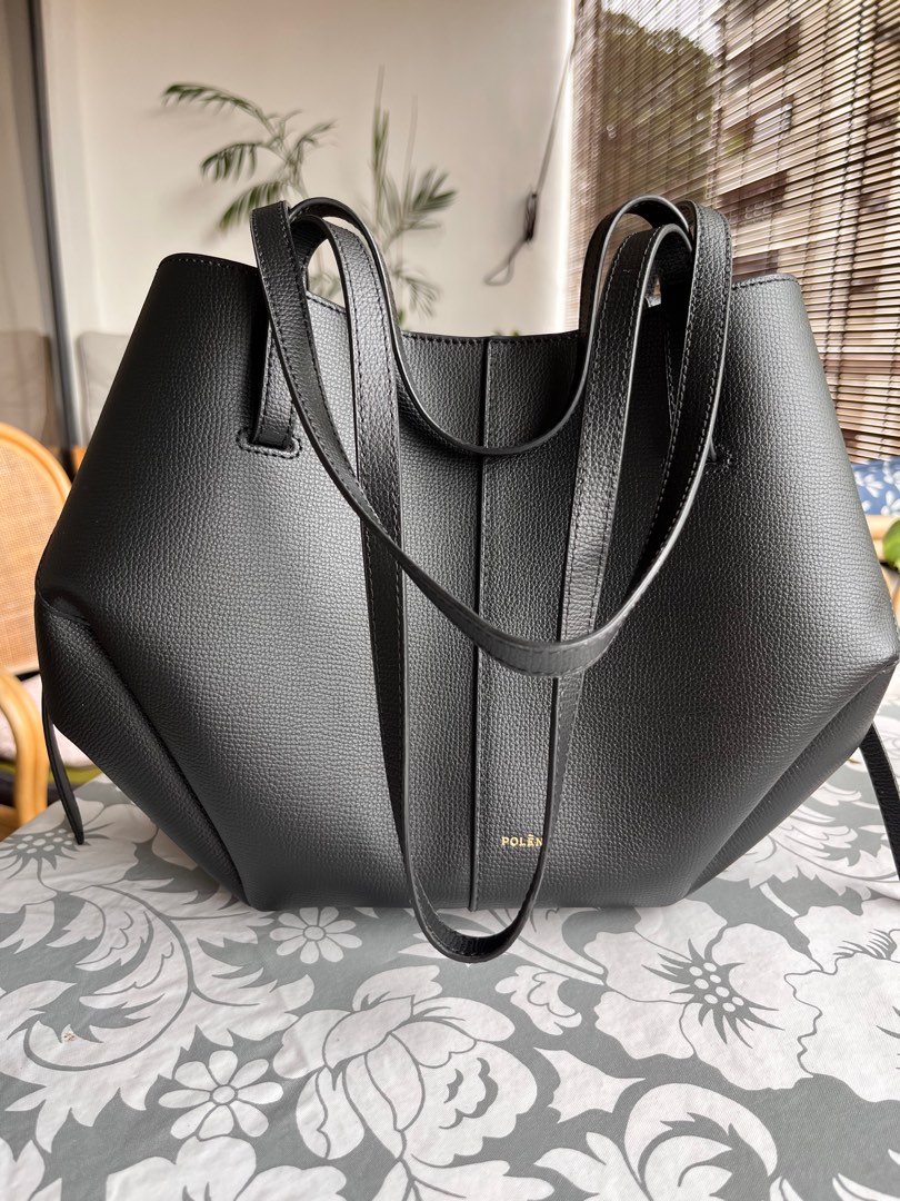 Polène  Bag - Cyme Mini - Black Textured Leather