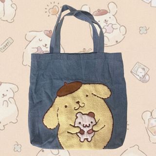 Pom Pom Purin Fluff Denim Tote Bag — Sanrio Cinnamoroll Kuromi My Melody