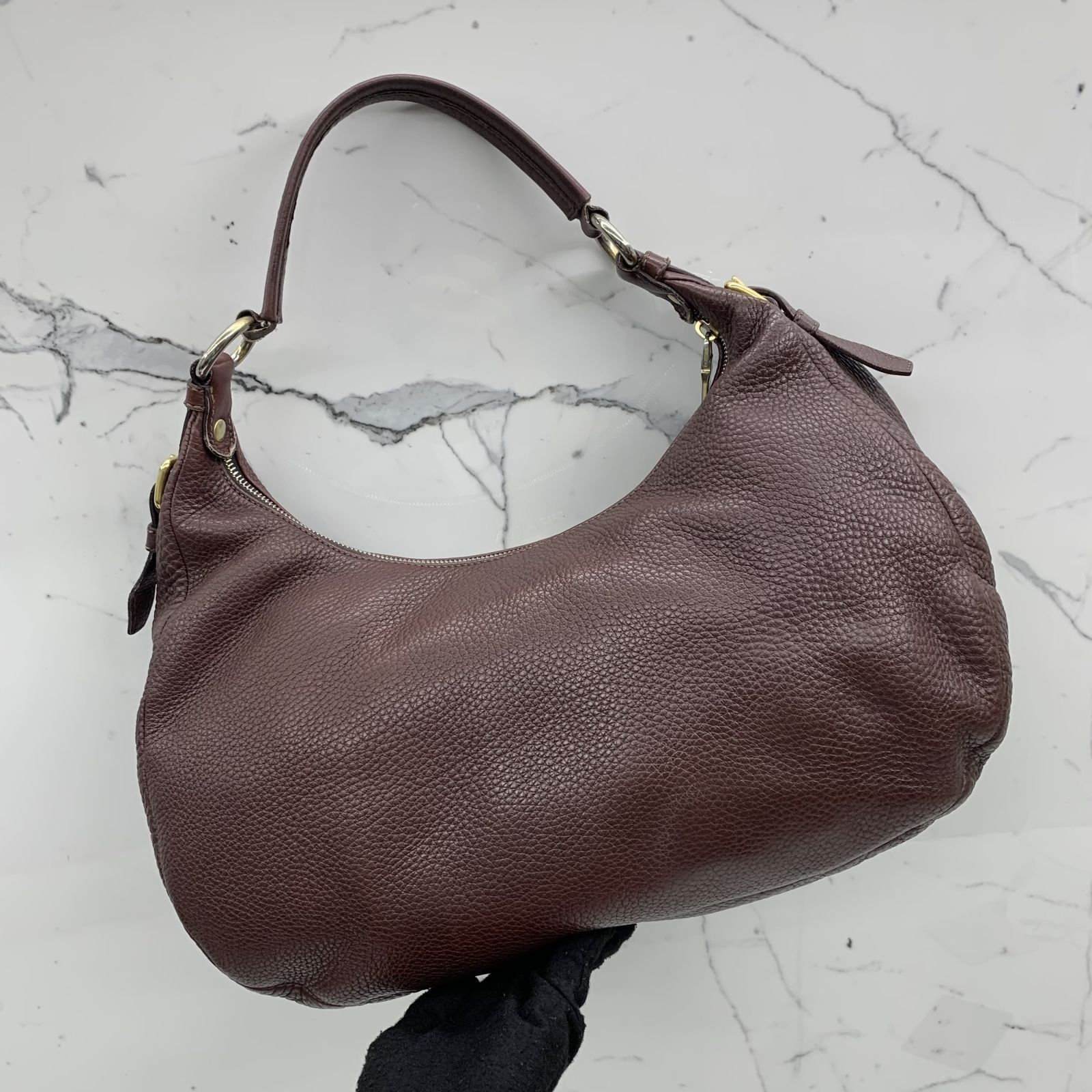 PRADA BR4311 MAROON HOBO SHOULDER BAG 237036806 WE