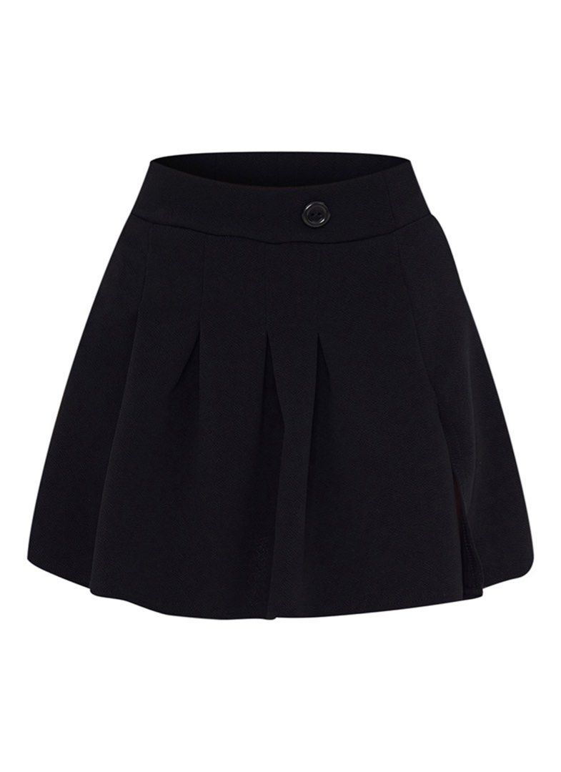 Black pleated side split tennis skirt 2025