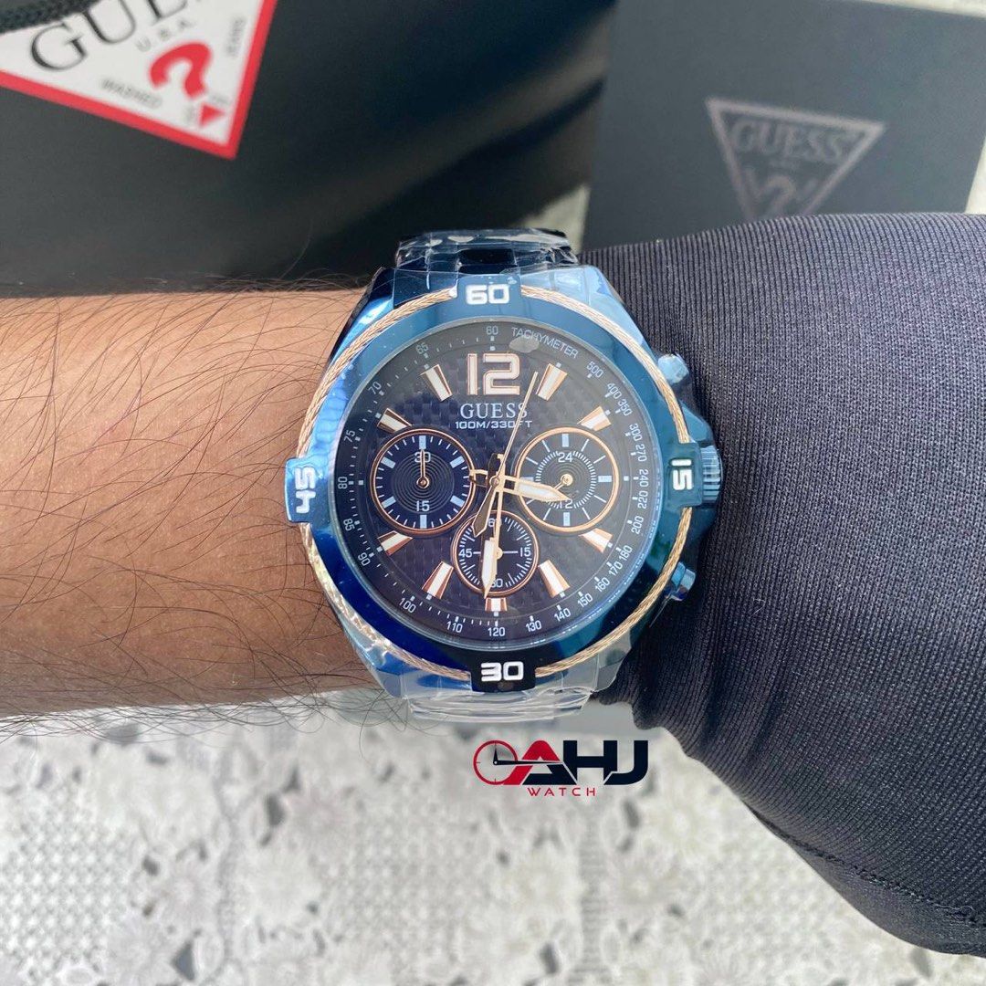 RESTOCK ORIGINAL GUESS SURGE CHRONOGRAPH BLUE DIAL BLUE STEEL