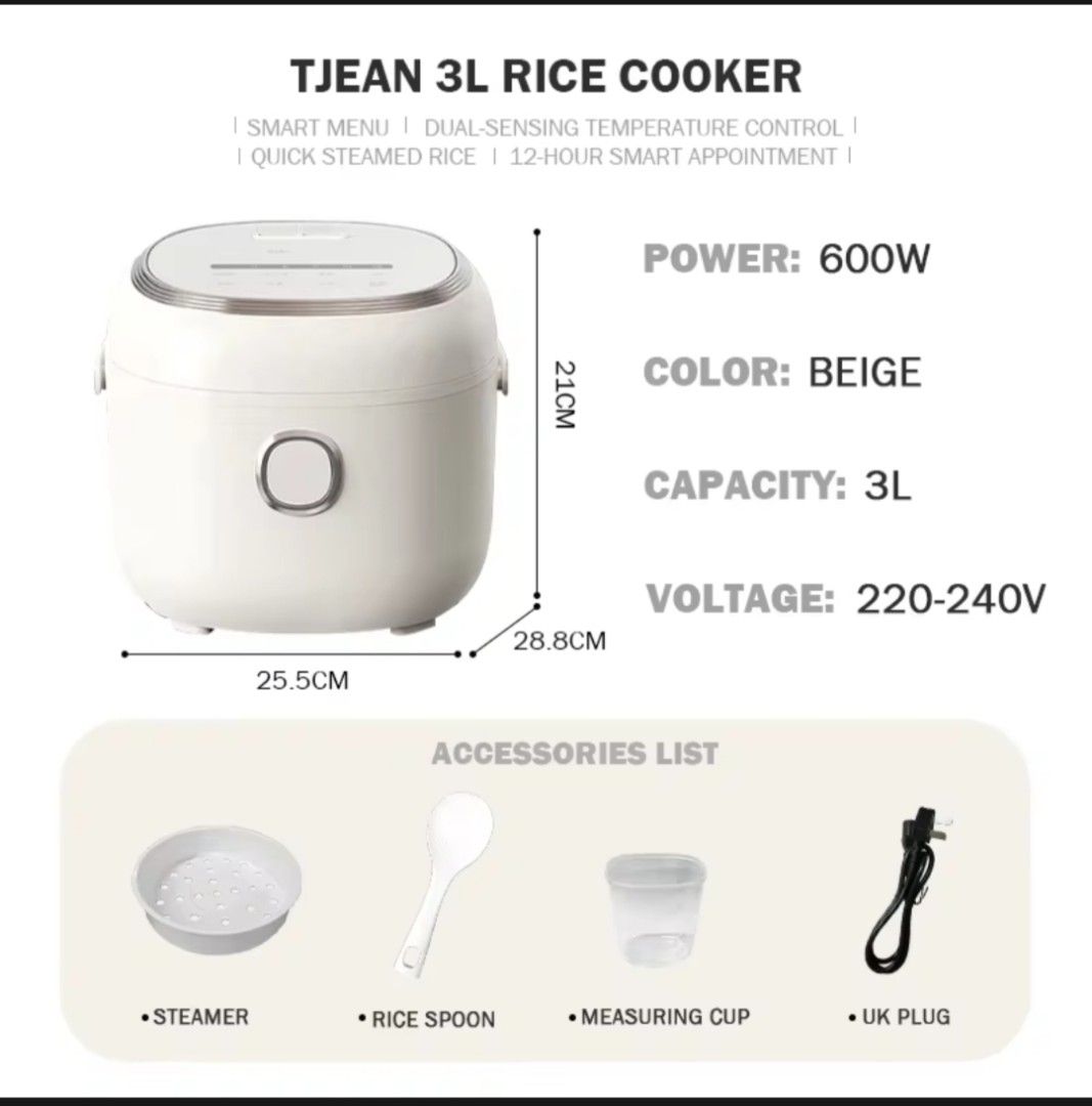 Bear Electric Rice Cooker Available By Appointment Kitchen Cooking  Appliance 3L Multifunction 2-5 People Home Rice Cooker 220V