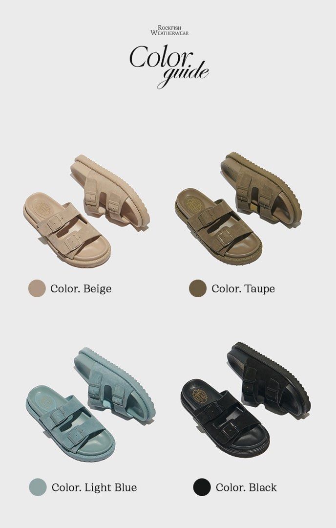 Rockfish Weatherwear Leather Two Band Slippers in Taupe