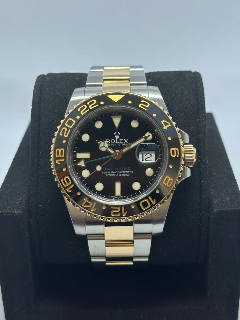 Rolex GMT Master II 116713LN Half Gold 40mm Luxury Watches on Carousell
