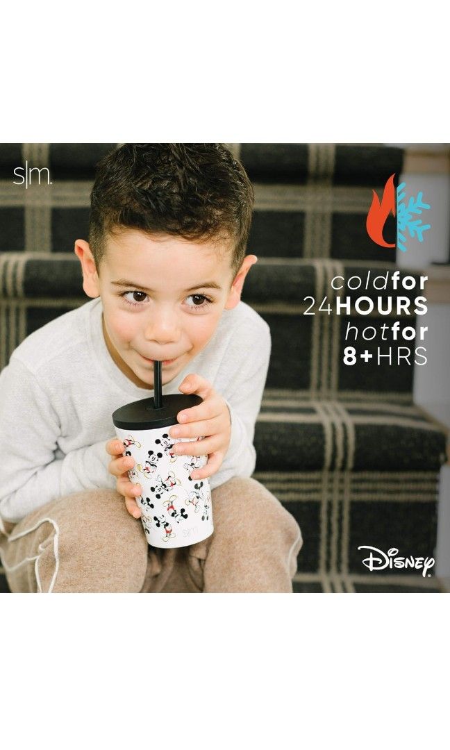 Simple Modern Disney Mickey Insulated Tumbler Cup Flip Lid & Straw