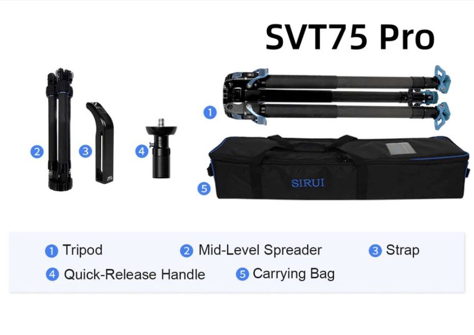 Sirui SVT75 Pro - one step height adjustment video tripod, Photography