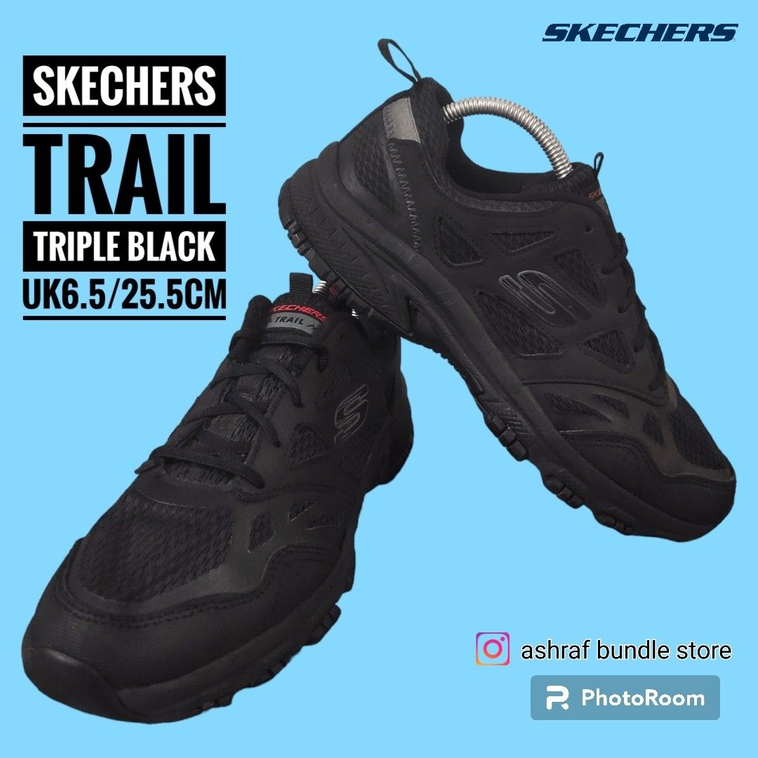 SKECHERS TRAIL TRIPLE BLACK 6.5UK BUNDLE Men s Fashion