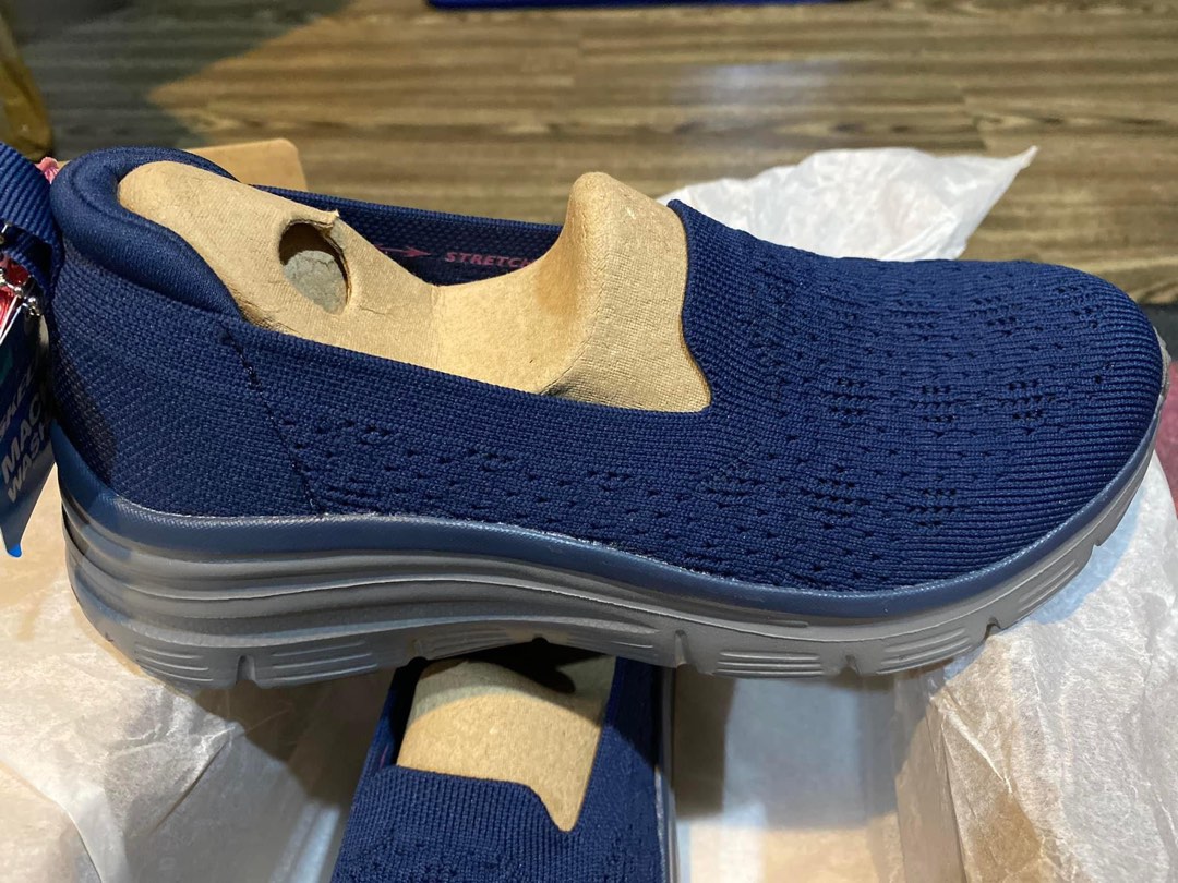 Skechers denim cheap slip ons