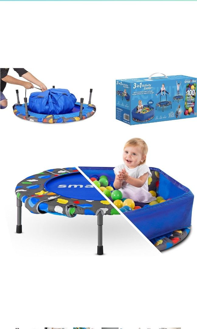 SmarTrike Indoor Trampoline Convertible to Ball Pit 50 70 Balls