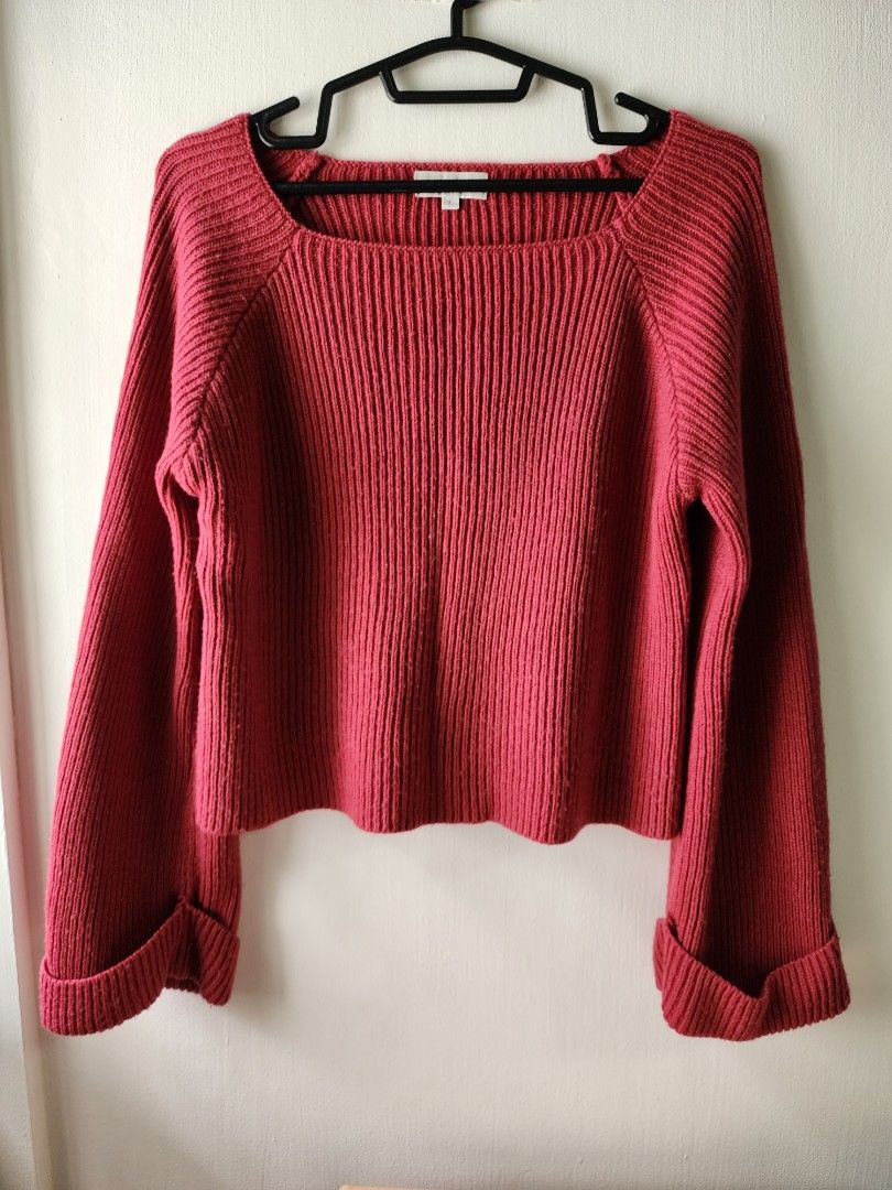 Red sweater discount with bell sleeves
