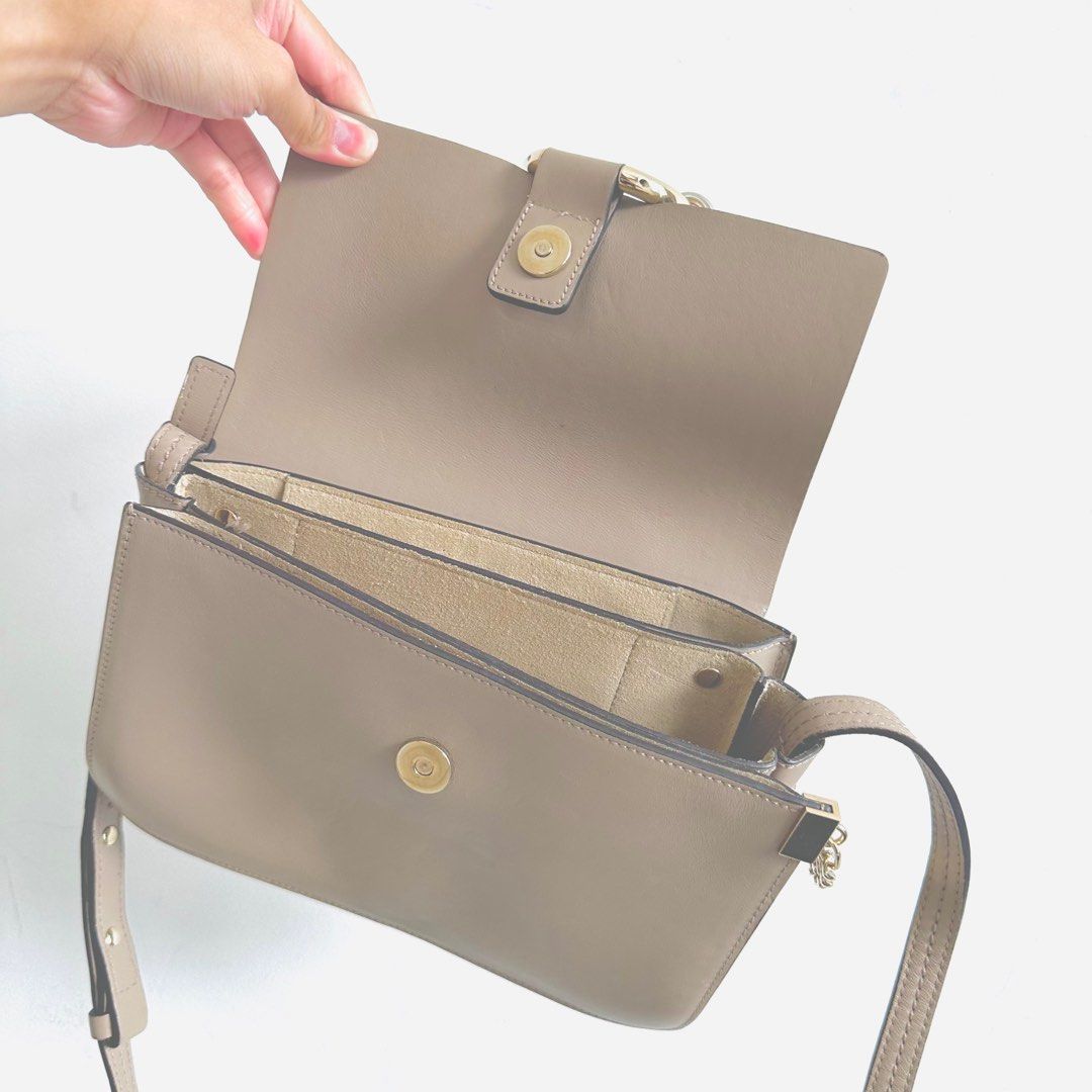 STEAL Chloe Faye Taupe Beige GHW Classic Leather Suede Flap