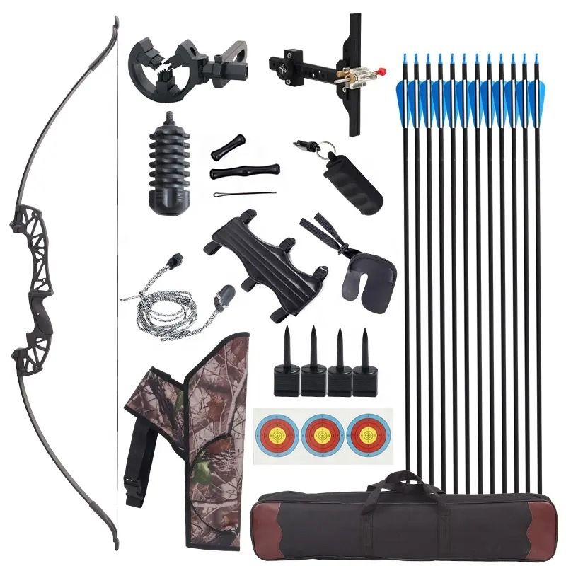 Straight Recurve Bow and Arrow Set Archery (Category: Billiards and Bowling) located in San Pablo. Submitted by reyesbilliardsandaccessories_ (Listing ID 1265167419, Image 1). Description: Straight Recurve Bow and Arrow Set Archery ▶️Note: Pre-order basis!!! 30-45 days estimated time of arrival!! Product details: ✔Bow Type: Recurve Bow ✔Type: Bow ✔Use: SHOOTING ✔Material: magnalium ✔Size: 135*28cm ✔Draw weight: 40lbs ✔Color: Black ✔Weight: 1.3kg 