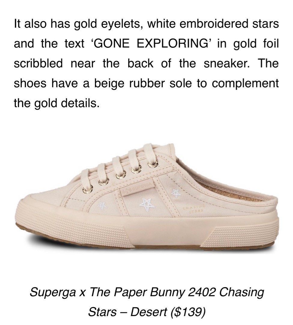 Superga x The Paper Bunny Limited edition worn once only