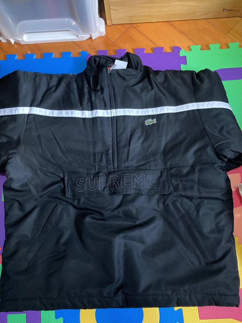 Supreme lacoste puffy halfzip pullover, 名牌, 服裝- Carousell