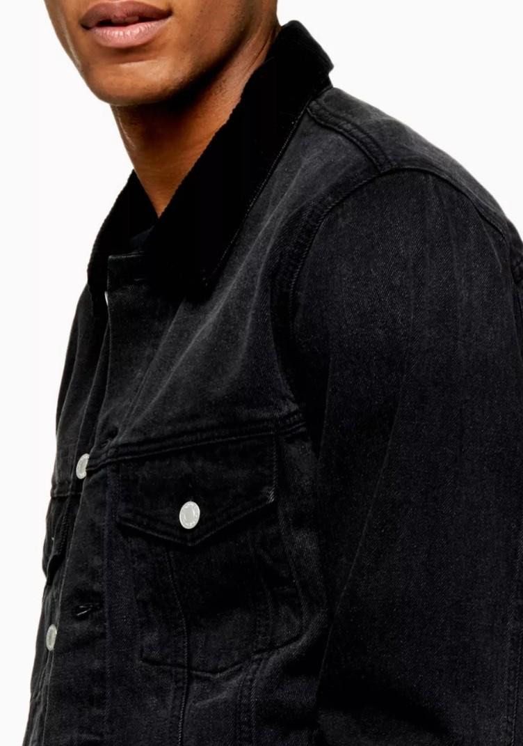 Mens denim jacket with corduroy collar store