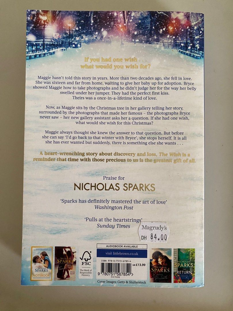 The Wish by Nicholas Sparks (Category: Storybooks) located in Bacolod City. Submitted by lunahipe (Listing ID 1265174512, Image 2). Description: Rfs: decluttering .