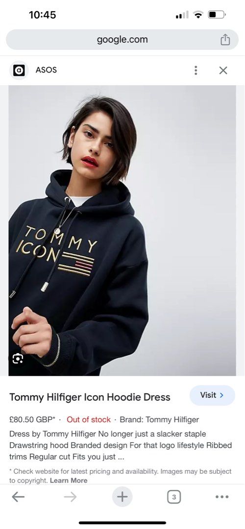 Tommy icons hooded dress sale