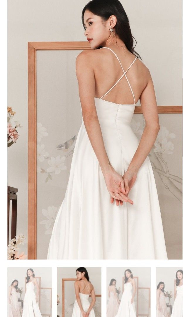 White maxi hotsell bridesmaid dresses