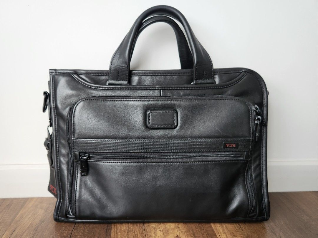 Tumi alpha top leather briefcase