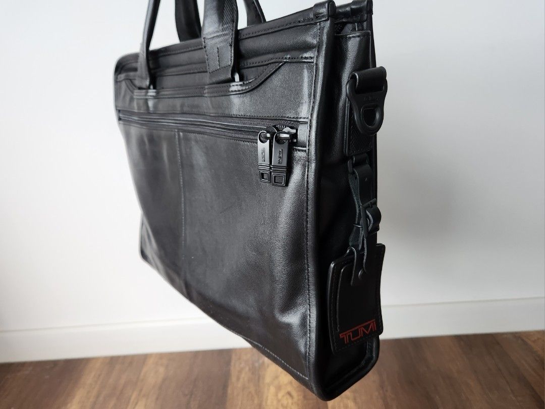 Tumi Alpha 2 Leather Briefcase, Men's Fashion, Bags, Briefcases on