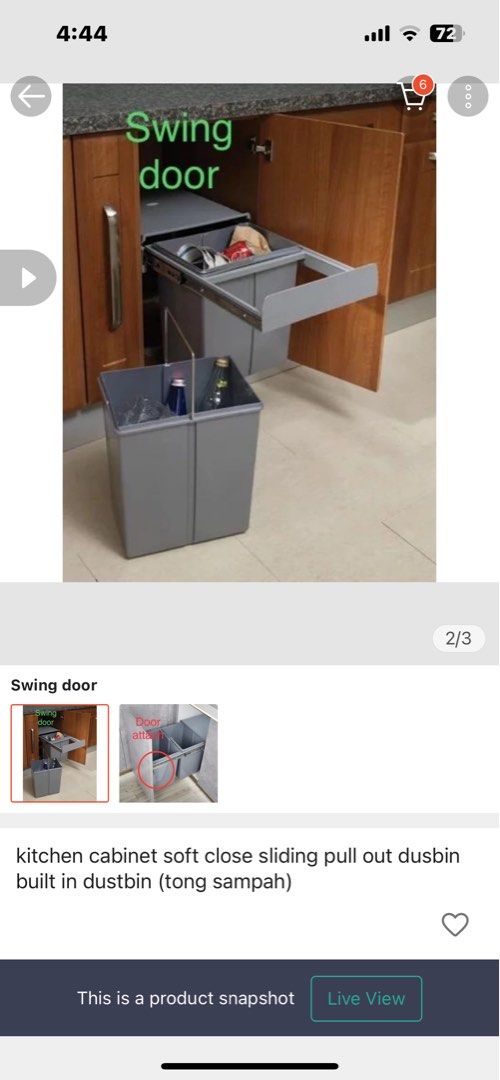 Under sink pullout bins, Furniture & Home Living, Bathroom & Kitchen