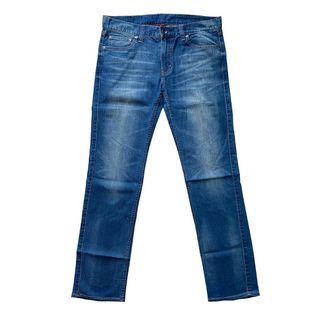 UNIQLO Denim S001 Straight Fit Midd Blue Washed Jeans (36)