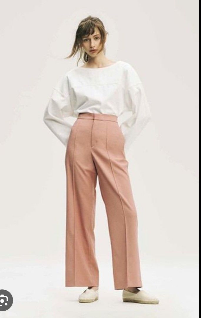 Uniqlo high waisted wide pants Women s Fashion Bottoms Other Bottoms on Carousell