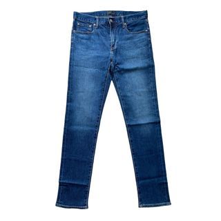 UNIQLO Kaihara Slim Fit Straight Indigo Blue Wash Jeans (32)