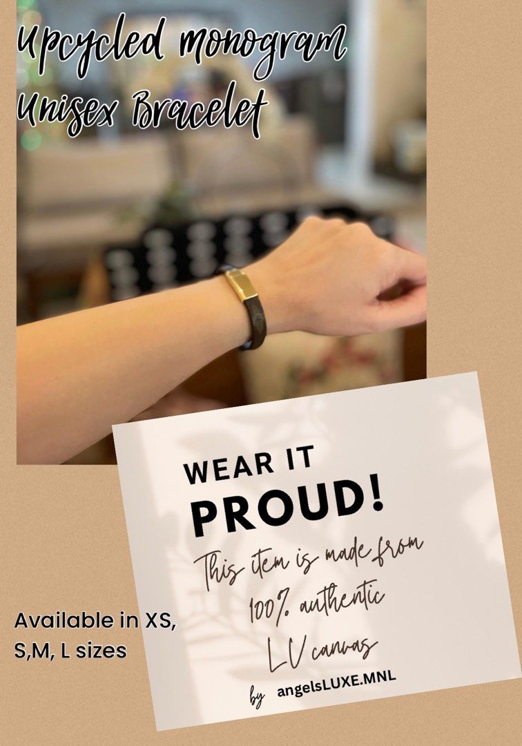 Upcycled Monogram Bracelet (Category: Luxury Accessories) located in Pasig City. Submitted by angelsluxe.mnl (Listing ID 1265270339, Image 1). Description: Firm Price at ₱1,600 each or Bundle Price of 2 for ₱3,000 Available in XS, Small, Medium and Large size.