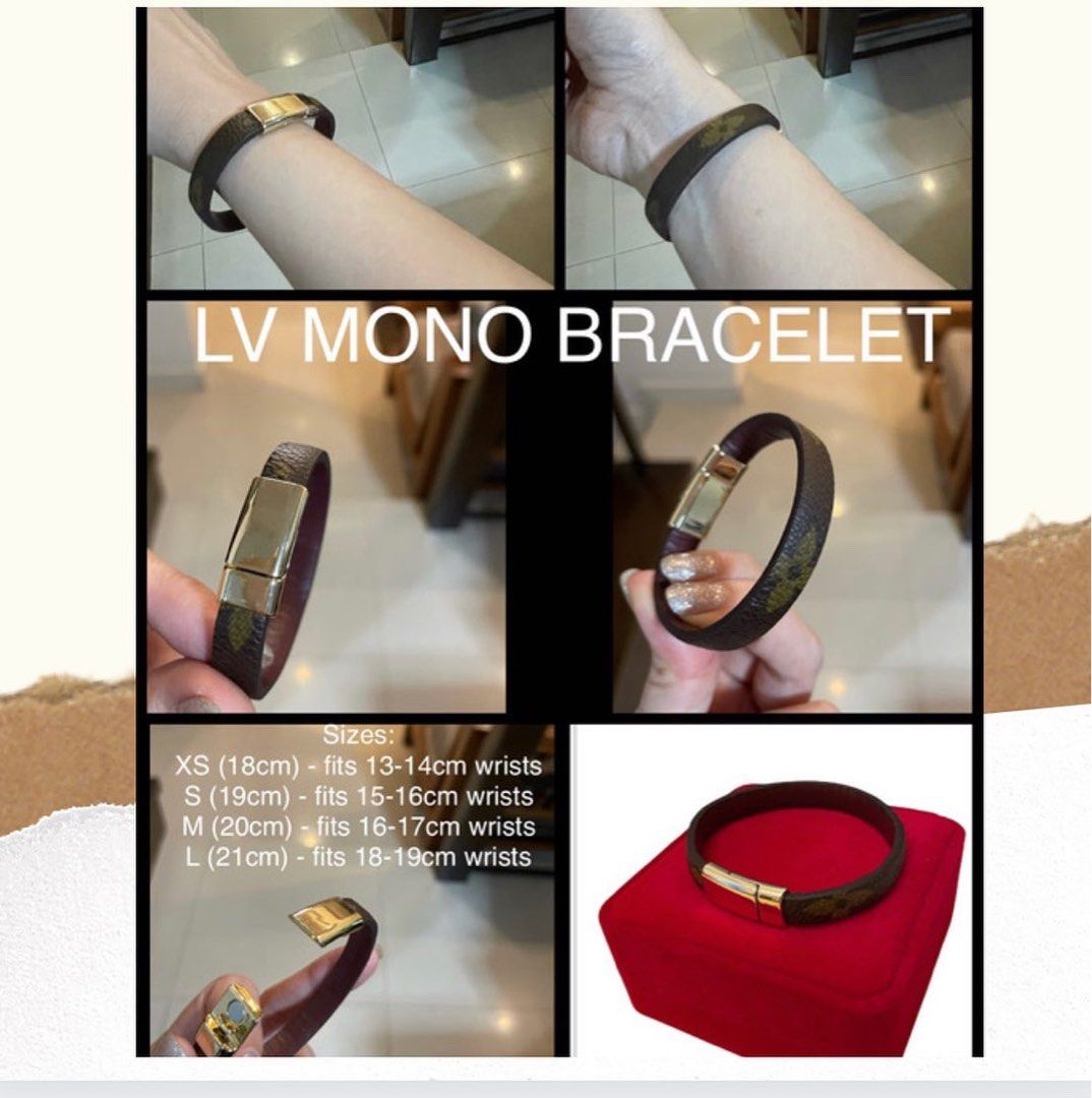 Upcycled Monogram Bracelet (Category: Luxury Accessories) located in Pasig City. Submitted by angelsluxe.mnl (Listing ID 1265270339, Image 2). Description: Firm Price at ₱1,600 each or Bundle Price of 2 for ₱3,000 Available in XS, Small, Medium and Large size.