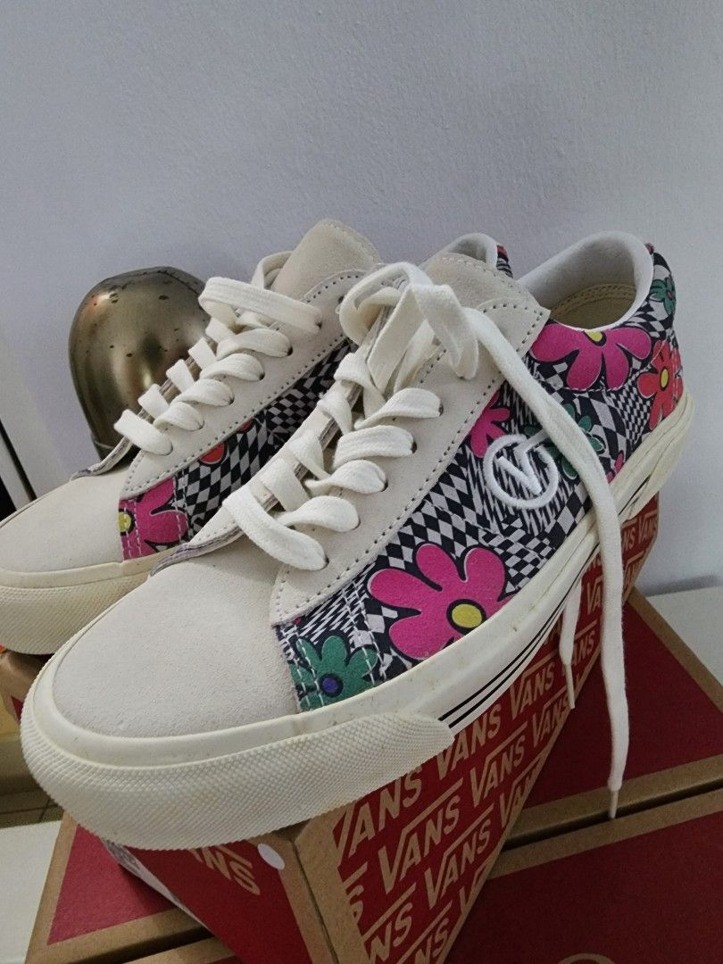 Checkerboard deals floral vans