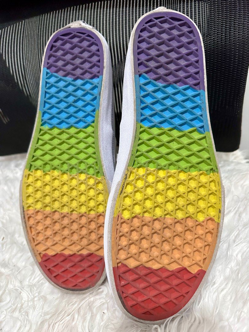 Rainbow on bottom of vans on sale