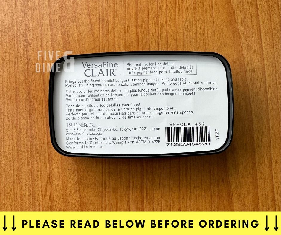 Versafine Clair, Tsukineko, Pinecone, Stamp Pad (Category: Craft Supplies & Tools) located in Imus. Submitted by fiveanddime_ (Listing ID 1265246957, Image 3). Description: Versafine Clair, Tsukineko, Pinecone, Stamp Pad RFS: I have no use for it anymore. ITEM SPECIFICATION: Authentic Brand: Versafine Clair, Tsukineko Condition: Used, 2x Color: Pinecone, Brownish color *Used it 2x, including the sample stamp shown in the listing I DON’T HAVE A SH