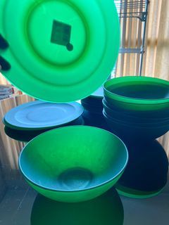 Vintage France (non Vereco) VMC Reims Emeraude (Emerald 祖母玉) Glass Plates and Bowls