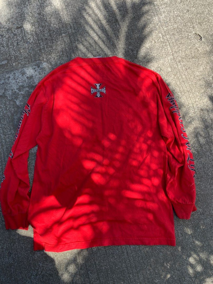 90'S ALSTYLE APPAREL & ACTIVEWEAR WEST COAST CHOPPERS Long T-shirt, Men's M size cotton white type Vintage Second Hand