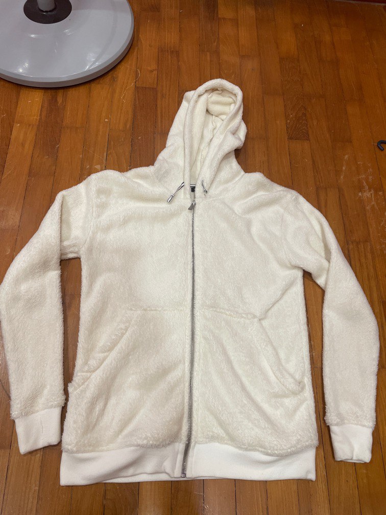 White fleece pullover women's cheap