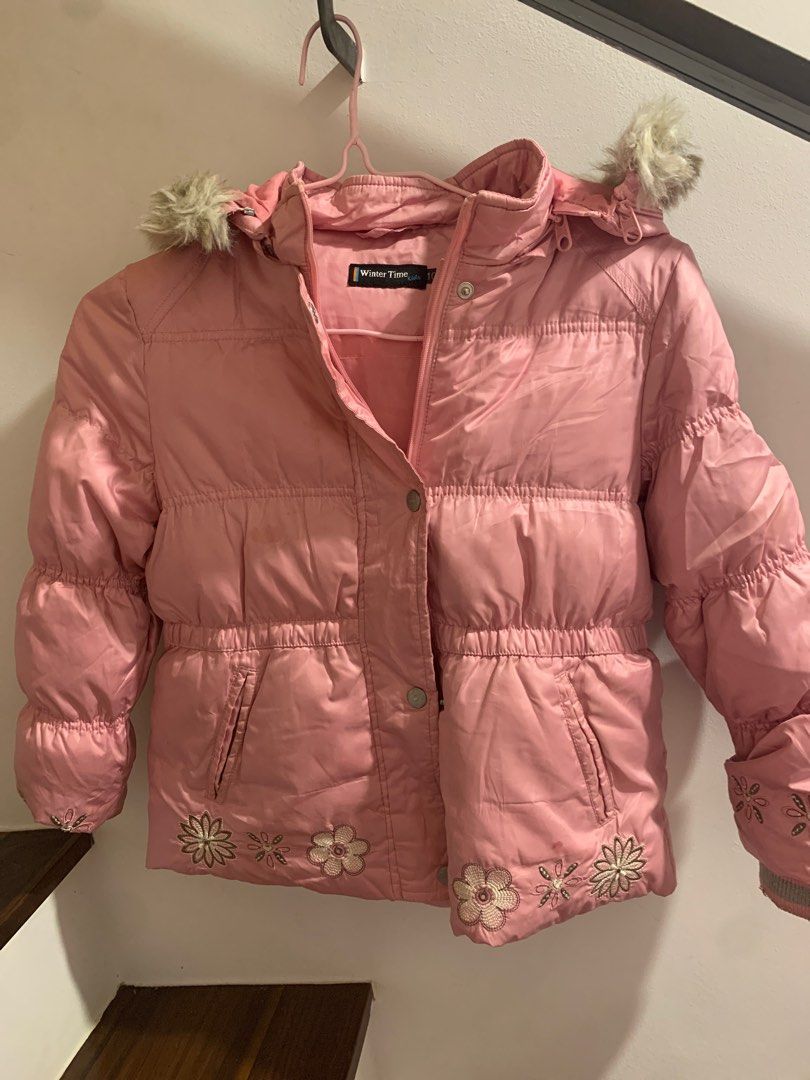 Winter time girls pink jacket Babies Kids Babies Kids