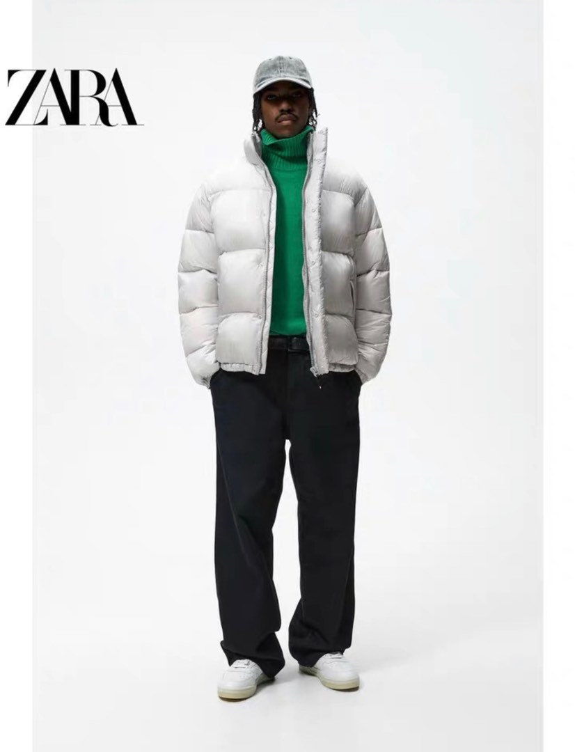 ZARA Man Silver Grey Puffer Jacket Winter Jacket, Men's Fashion, Coats