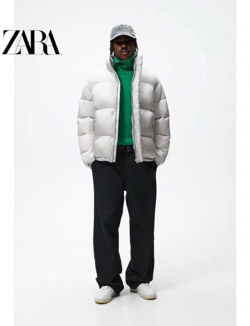 Silver puffer coat on sale zara