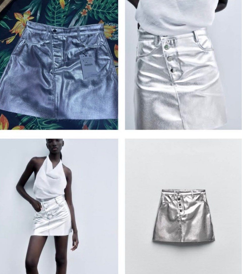 Metallic skirt zara top