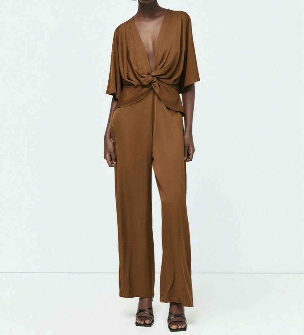 Satin jumpsuit shop zara