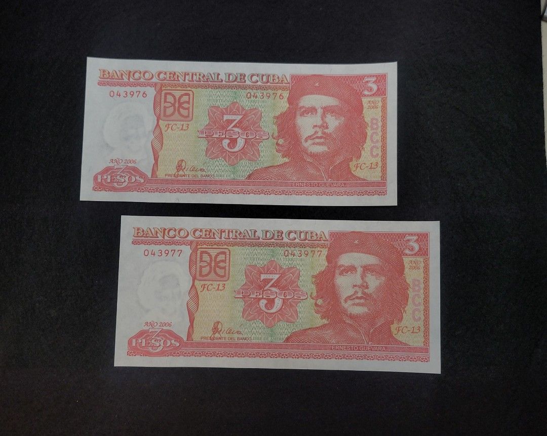 古巴披索～2006年3披索（哲，古華拉）, 興趣及遊戲, 收藏品及紀念品, 錢幣- Carousell
