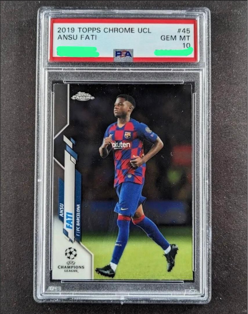 2019-20 Topps Chrome UCL ANSU FATI Rookie Base Barcelona FC #45 PSA 10 GEM  MINT