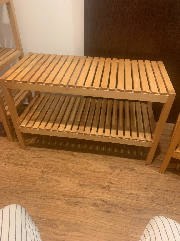 2 sturdy ikea wooden shelves, Furniture & Home Living, Furniture