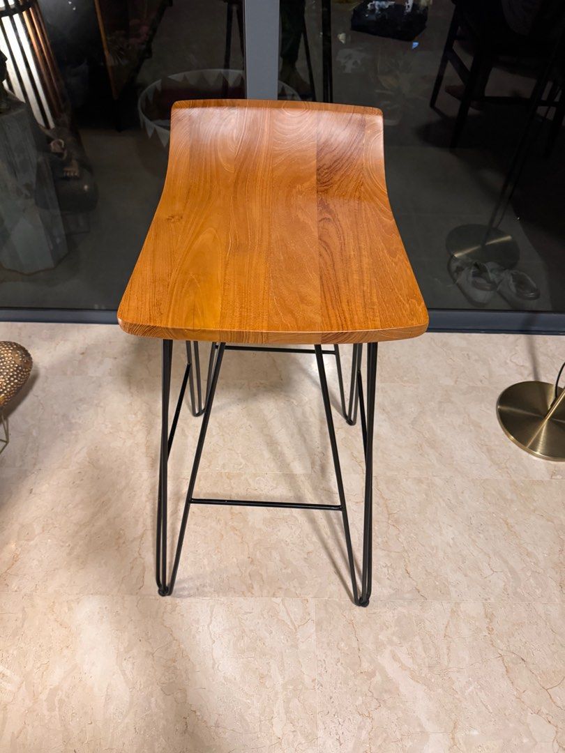 2 Teak Bar Stool (Rooma Tan Boon Liat), Furniture & Home Living