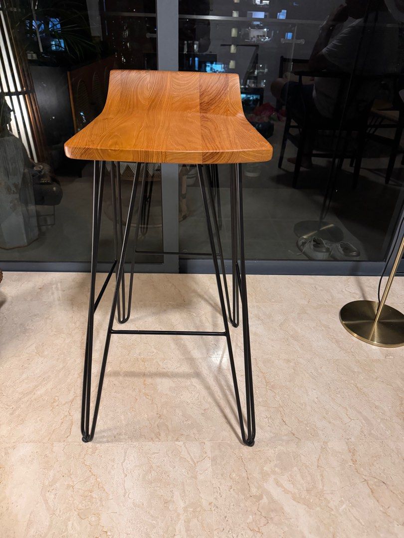 2 Teak Bar Stool (Rooma Tan Boon Liat), Furniture & Home Living
