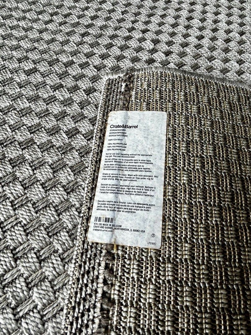 50 Crate & Barrel Jute Rug, Furniture & Home Living, Home Decor