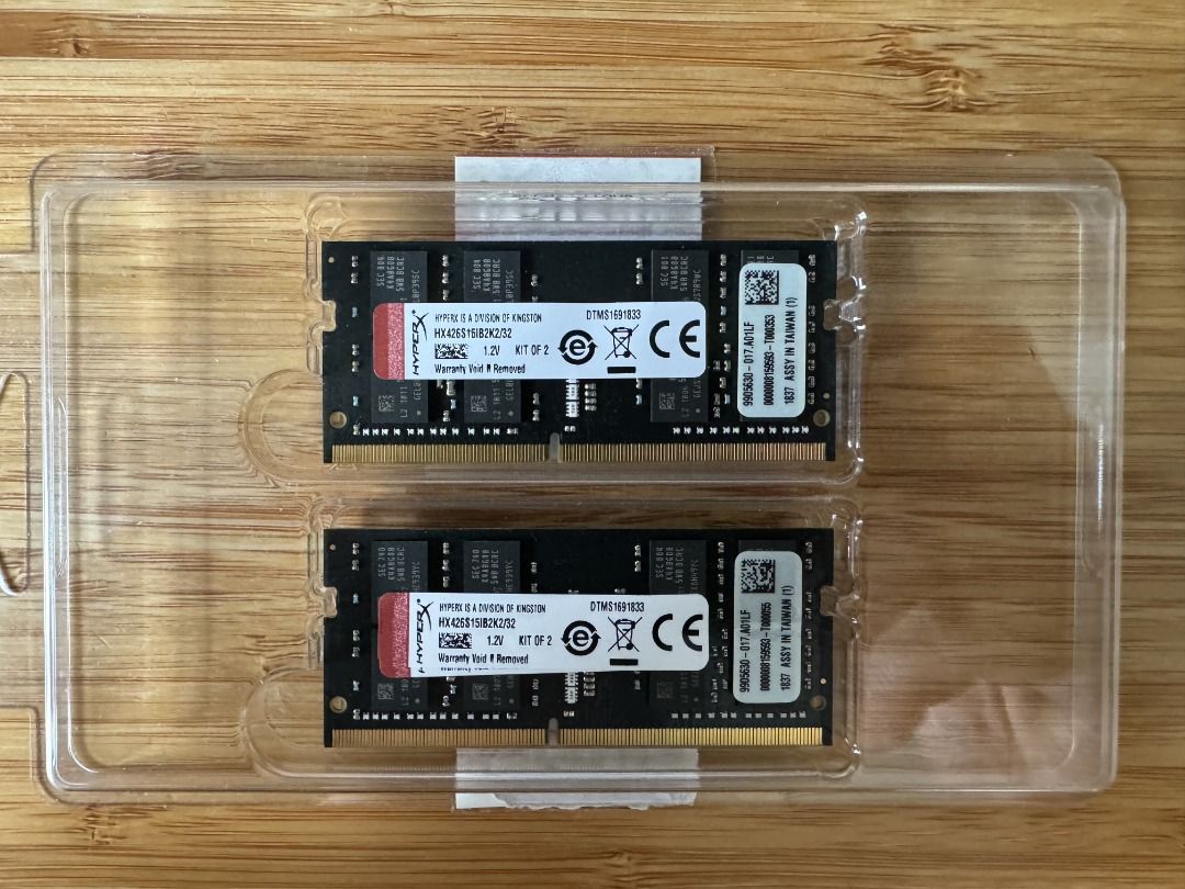 兩條 16GB Kingston HyperX Impact DDR4 2666MHZ Laptop RAM, 電腦＆科技, 電腦周邊及配件 ...