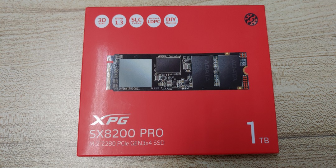 威剛ADATA XPG 固態硬碟PCIe Gen3x4 SSD SX8200Pro 1TB, 電腦及科技