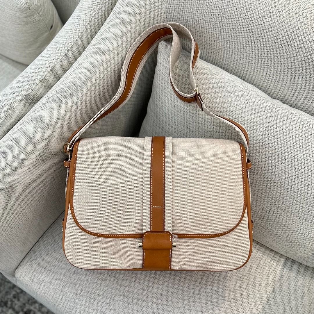 保存品✨ Hermes Sac Bourlingue Beige / 34 Fauve Canvas / Barenia